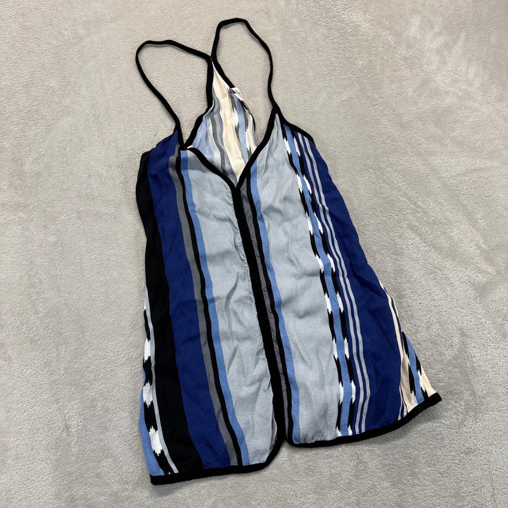 Ella Moss Shirt‎ Women's XS Camisole Blue Striped Ikat Spaghetti Strap Boho Chic